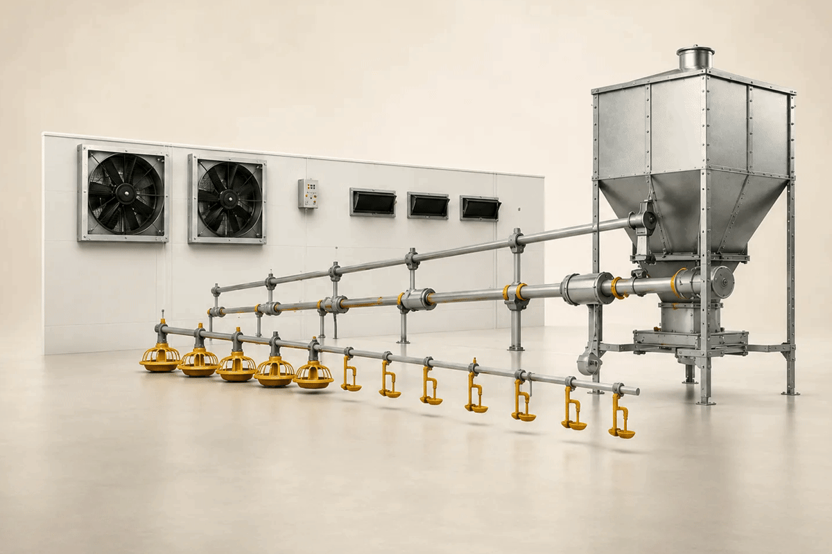 IX-GROUND Broiler Floor System machinery in its operating environment